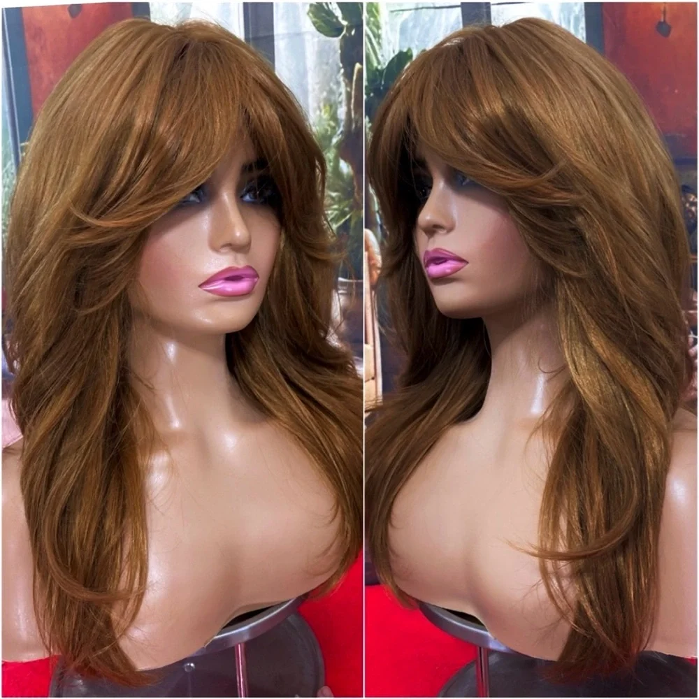 ginger brunette layered wig